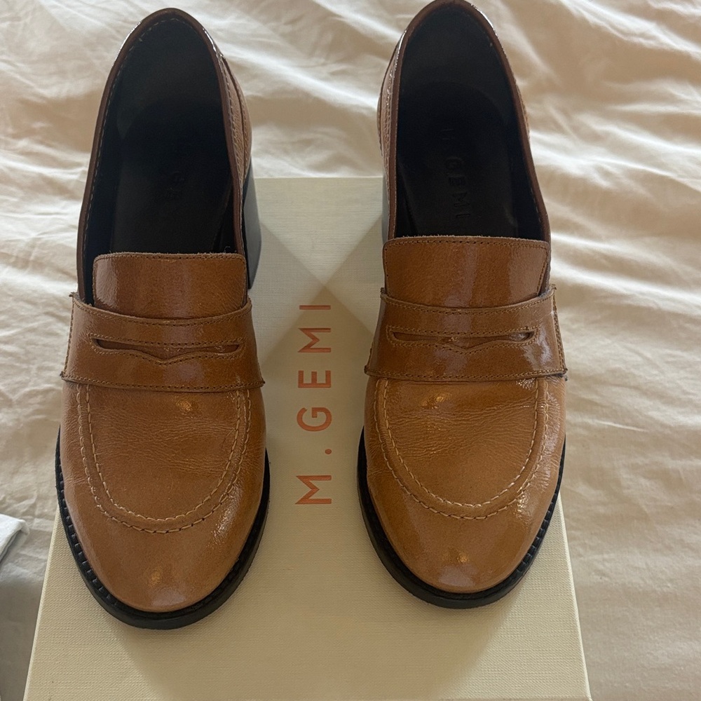 M. Gemi Tan Leather Slip-On Loafers